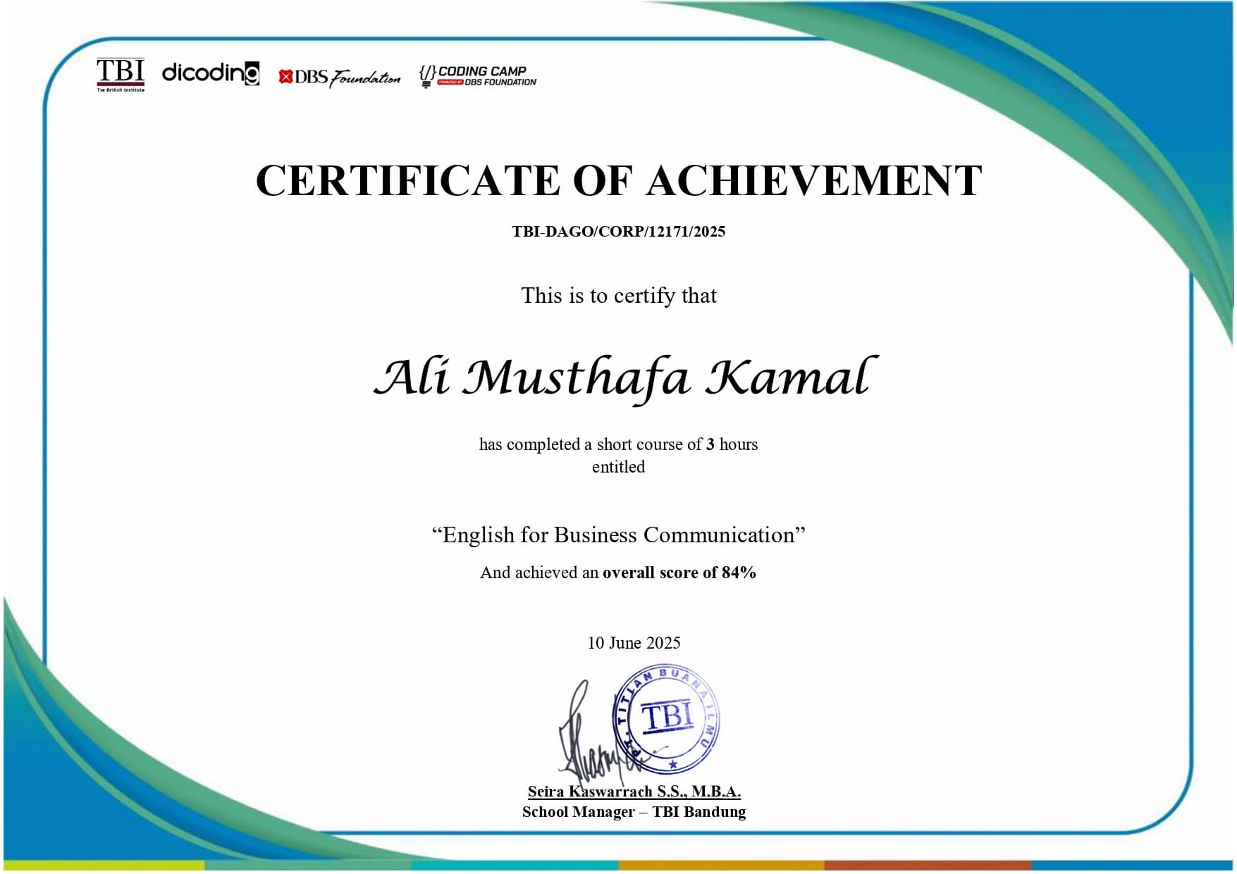 Dicoding Indonesia certificate