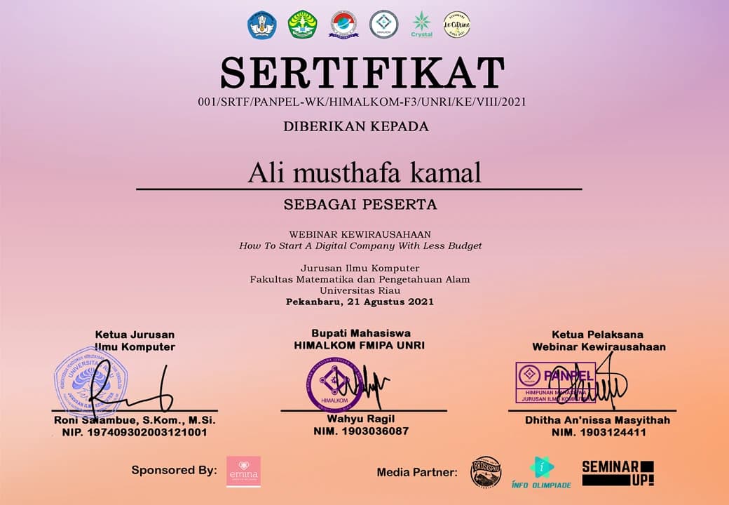 Himalkom UNRI certificate